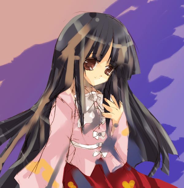 1girl, black_hair, female, houraisan_kaguya, long_hair, solo, touhou, tsukamichi_fumi