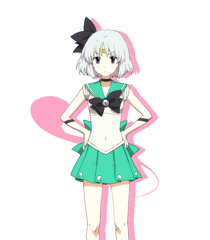 choker, cosplay, crossover, egawa_satsuki, gloves, hairband, hands_on_hips, konpaku_youmu
