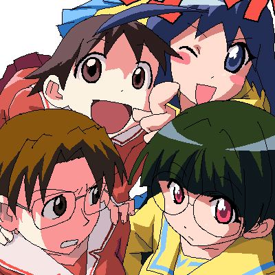 ahoge, azumanga_daioh, crossover, glasses, katagiri_himeko, lowres, maho, mizuhara_koyomi, pani_poni_dash!, tachibana_rei, takino_tomo