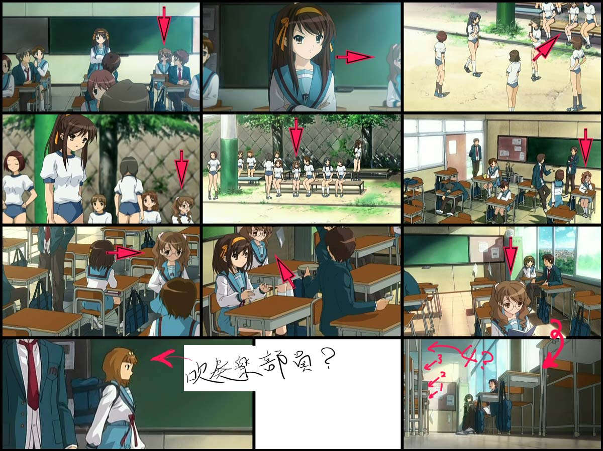 6+boys, 6+girls, buruma, glasses, gym_uniform, kyon, multiple_boys, multiple_girls