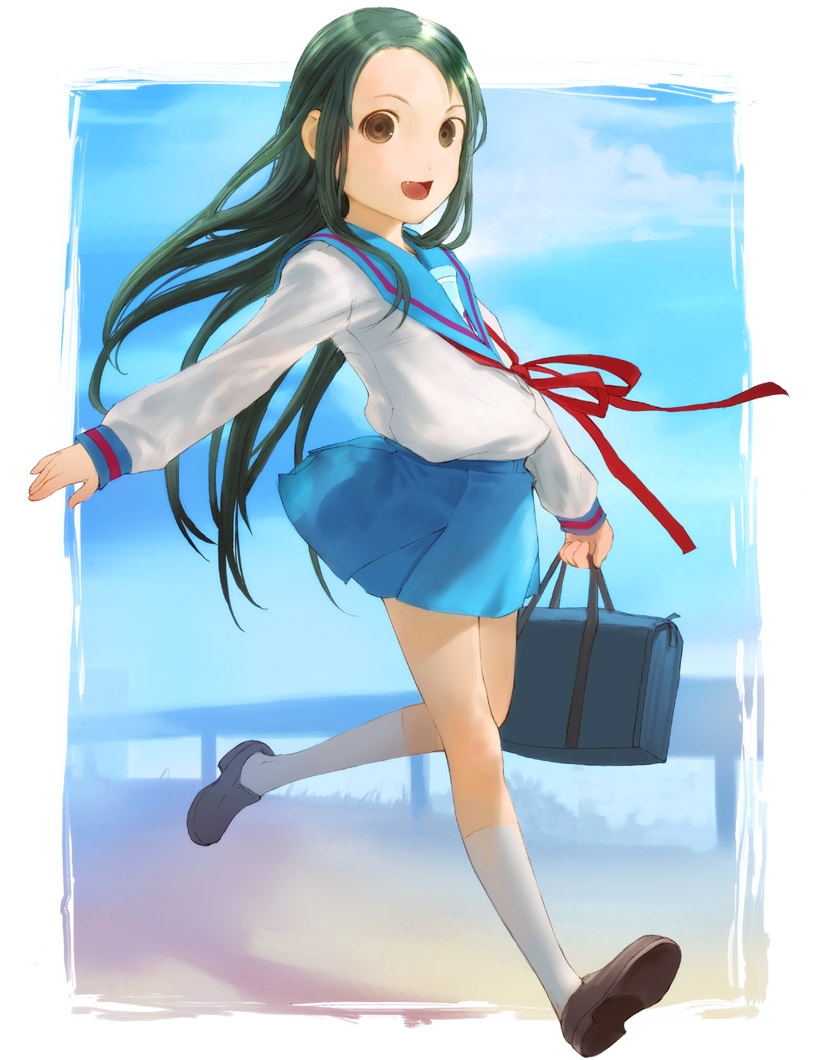 long_hair, nao_(artist), school_uniform, serafuku, suzumiya_haruhi_no_yuuutsu, tsuruya, very_long_hair