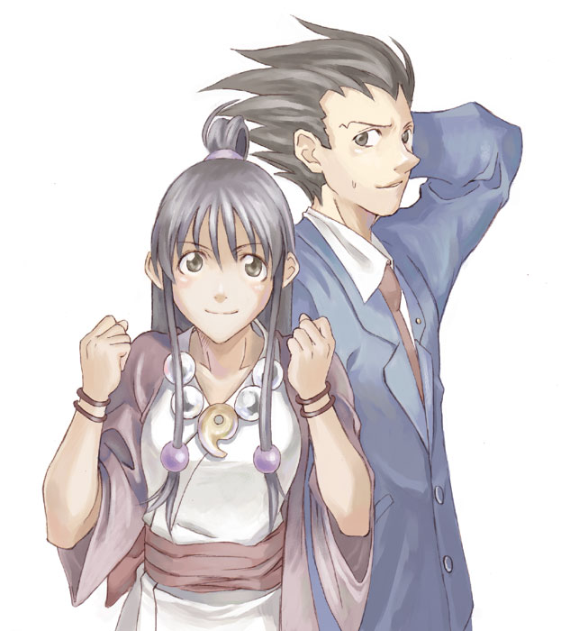 1boy, 1girl, ayasato_mayoi, bead_necklace, beads, black_hair, blush, bracelet