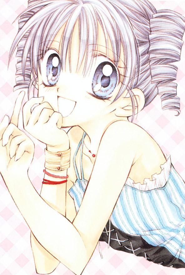 00s, 1girl, arina_tanemura, blue_eyes, drill_hair, full_moon_wo_sagashite, kouyama_mitsuki, official_art, purple_hair, solo, tanemura_arina