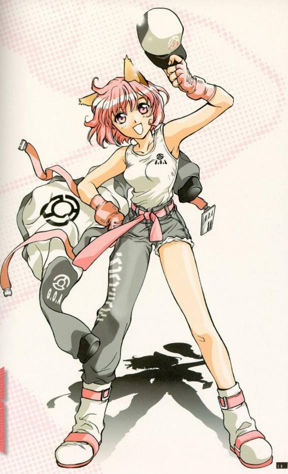 animal_ears, asymmetrical_clothes, cat_ears, hat, kizna, kizna_towryk, megami_kouhosei, redhead, single_pantsleg, sugisaki_yukiru