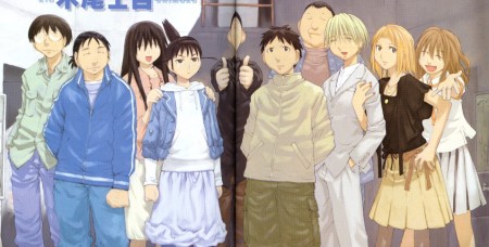 00s, 4girls, 6+boys, comic, everyone, genshiken, kasukabe_saki, kio_shimoku