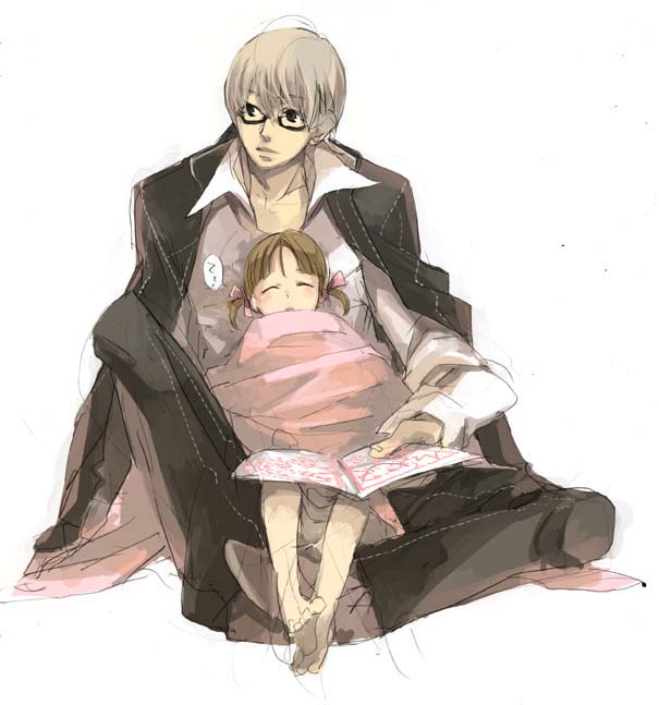 fact, glasses, narukami_yuu, persona, persona_4, seta_souji, sleeping