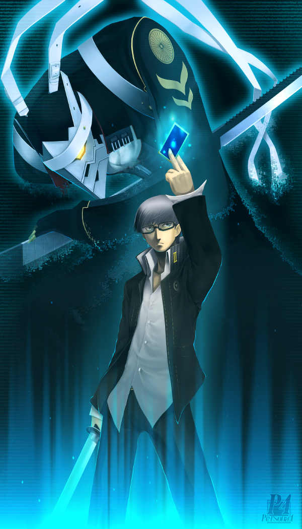 izanagi, mkpower, narukami_yuu, persona, persona_4, seta_souji, short_hair, taru_neko