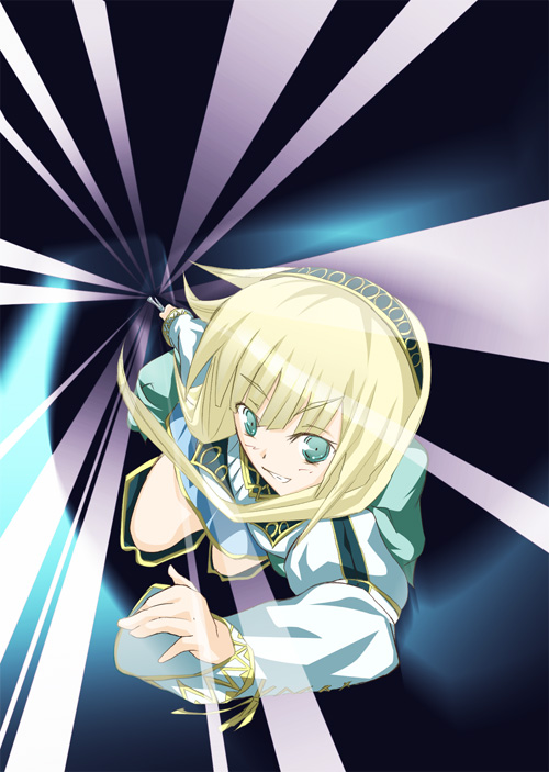 1girl, alicia_(valkyrie_profile_2), blonde_hair, female, green_eyes, hairband, long_hair, princess