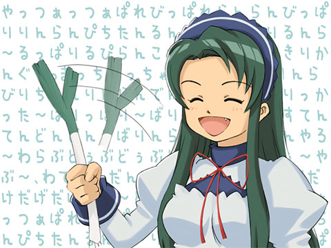 fang, loituma, lowres, maid, spring_onion, suzumiya_haruhi_no_yuuutsu, takahashi_ren, tsuruya
