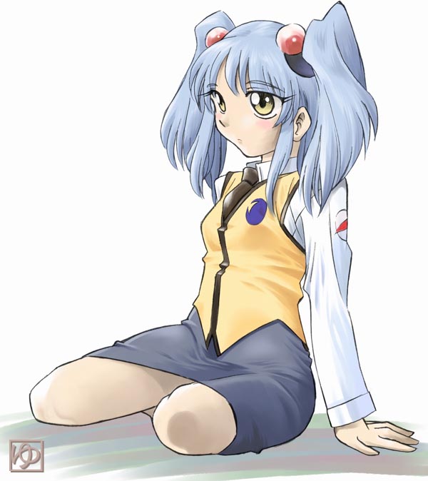 1girl, hoshino_ruri, iuro, kidou_senkan_nadesico, miniskirt, pencil_skirt, skirt, solo