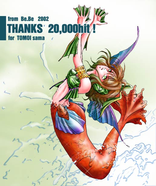 1girl, arms_up, brown_hair, flameshe, green_eyes, hits, legend_of_mana, mermaid, monster_girl, open_mouth, seiken_densetsu, solo, water