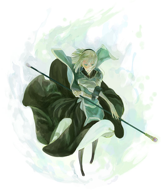 blonde_hair, blue_eyes, gensou_suikoden, gensou_suikoden_iii, magic, sarah, sarah_(suikoden), short_hair