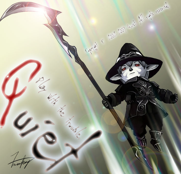 androgynous, ark_angel, ark_angel_tt, arkangel, arkangel_tt, armor, boots, clenched_hand, collar, english, expressionless, final_fantasy, final_fantasy_xi, full_body, hat, holding, holding_weapon, pointy_ears, polearm, red_eyes, scythe, solo, tarutaru, weapon, witch_hat