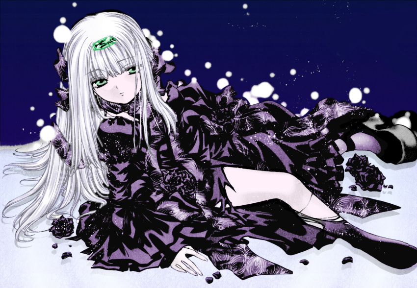 1girl, azuma_mayumi, colored, comic, elemental_gelade, green_eyes, highres, long_hair