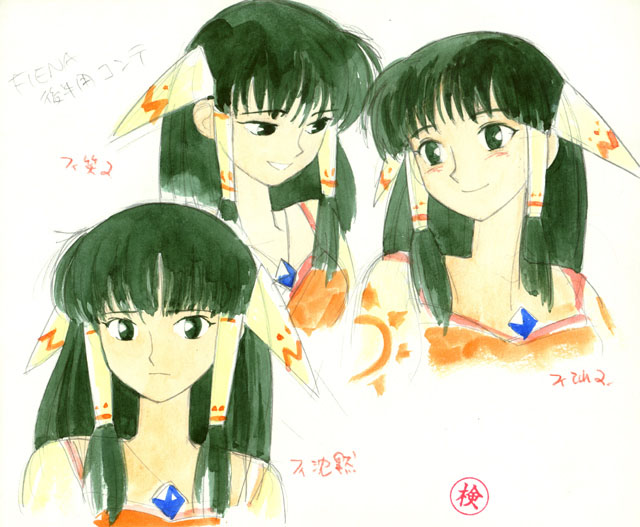 1girl, 90s, blush, evil_smile, expressionless, face, feena_(grandia), game_arts