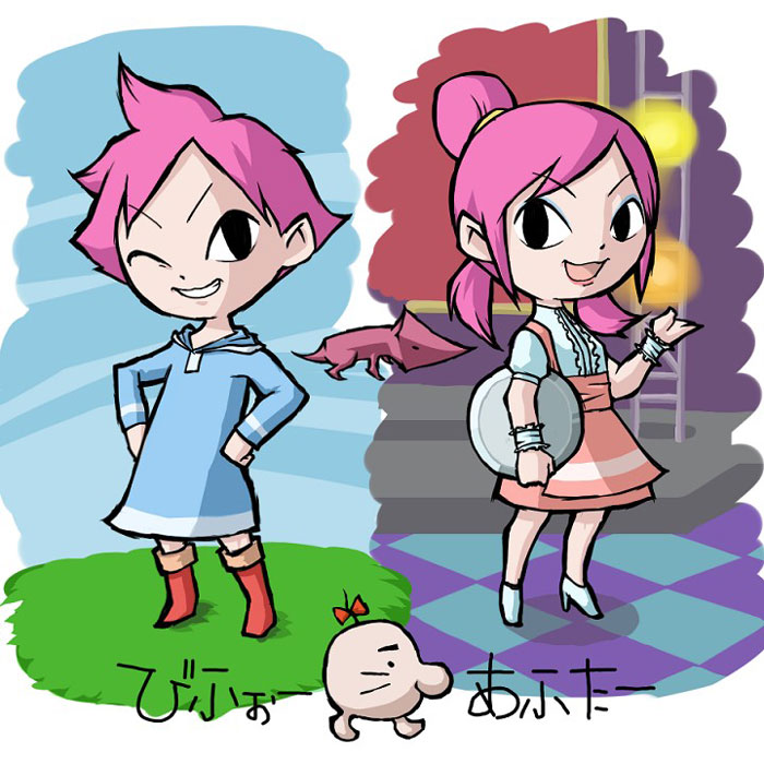 2girls, company_connection, comparison, doseisan, emu_(toran), kumatora, mother_(game), mother_3