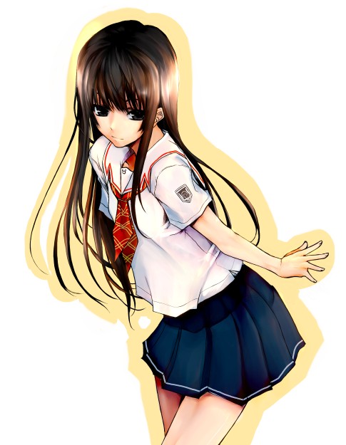 1girl, akahoshi_kenji, black_eyes, brown_hair, error, flat_chest, futami_eriko, kimi_kiss