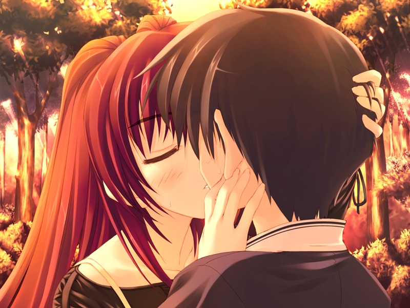 1boy, 1girl, amazuyu_tatsuki, bangs, black_hair, blush, casual, closed_eyes