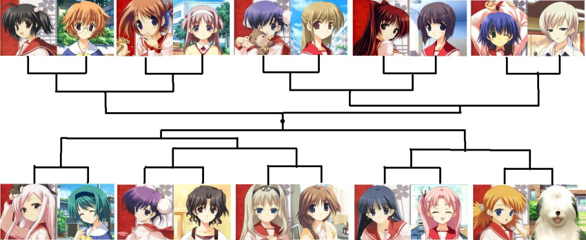 6+girls, :d, ^_^, age_difference, ahoge, amazuyu_tatsuki, animal, animal_on_head