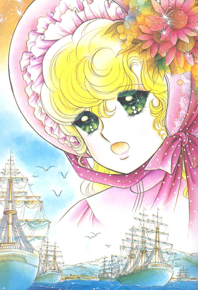 1girl, 80s, bonnet, georgie, igarashi_yumiko, lady_georgie, oldschool, ship, solo, watercraft