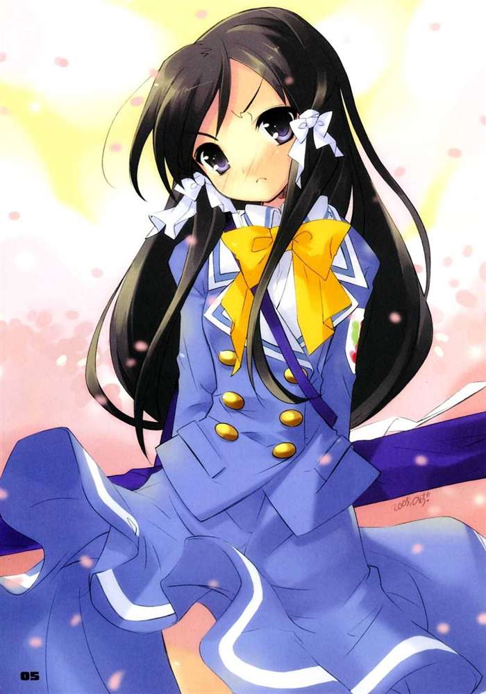 00s, 1girl, black_hair, genshiken, hair_ribbon, itou_noiji, kisaragi_kasumi, kujibiki_unbalance