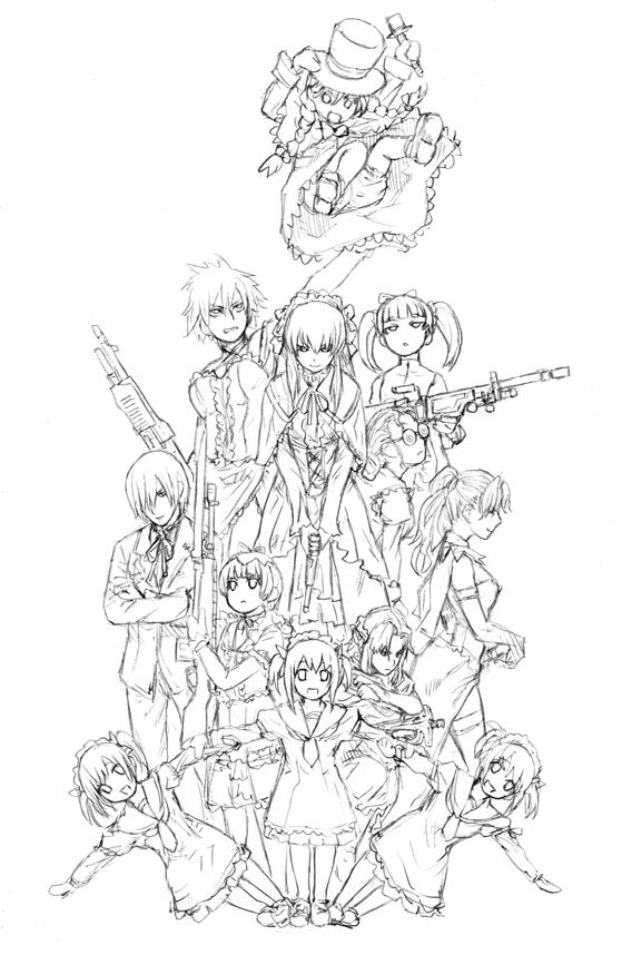 6+girls, april_(coyote_ragtime_show), asanagi, august_(coyote_ragtime_show), bloomers, coyote_ragtime_show, diesse, everyone