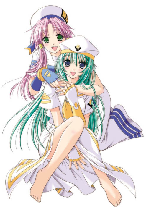 2girls, alice_carroll, aria, barefoot, feet, mizunashi_akari, multiple_girls, satomi_misato