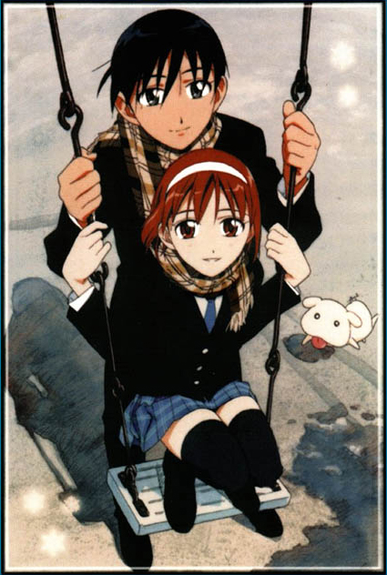 90s, arima_souichirou, black_hair, dog, hairband, kareshi_kanojo_no_jijou, miyazawa_yukino, official_art