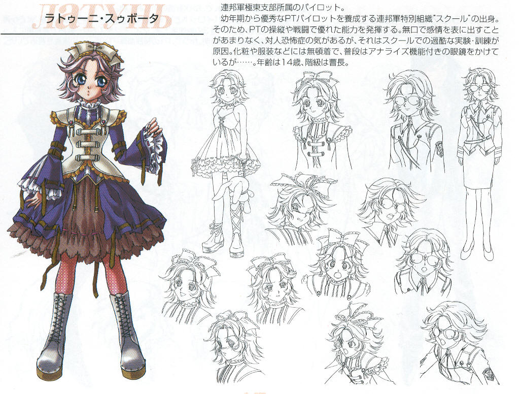 1girl, :d, :o, alternate_costume, angry, asymmetrical_clothes, banpresto, blue_eyes