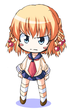 animated, animated_gif, chibi, kanisawa_kinu, lowres, thigh-highs, tsuyokiss