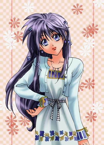 1girl, black_hair, blue_eyes, dress, gensou_suikoden, gensou_suikoden_i, gensou_suikoden_ii, long_hair