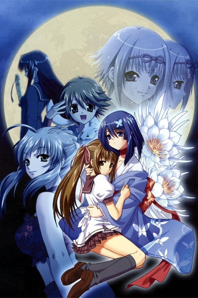 6+girls, akai_ito, akaiito, asama_sakuya, black_legwear, butterfly, everyone, floating_hair