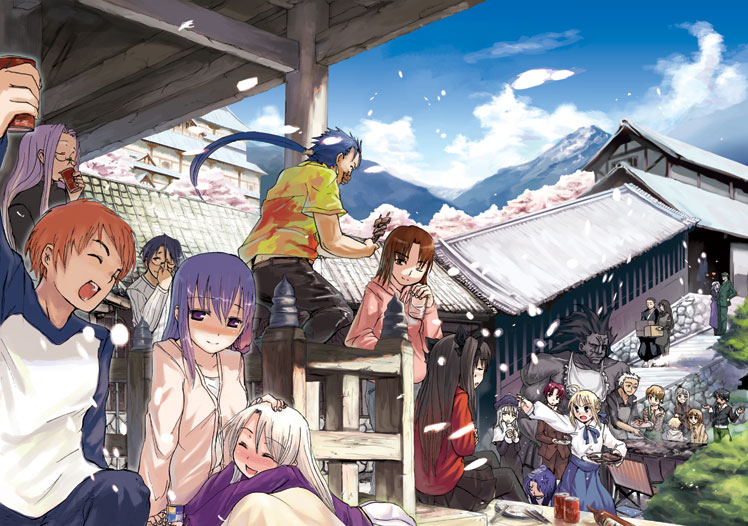 6+boys, 6+girls, archer, architecture, assassin_(fate/stay_night), bazett_fraga_mcremitz, berserker, blonde_hair