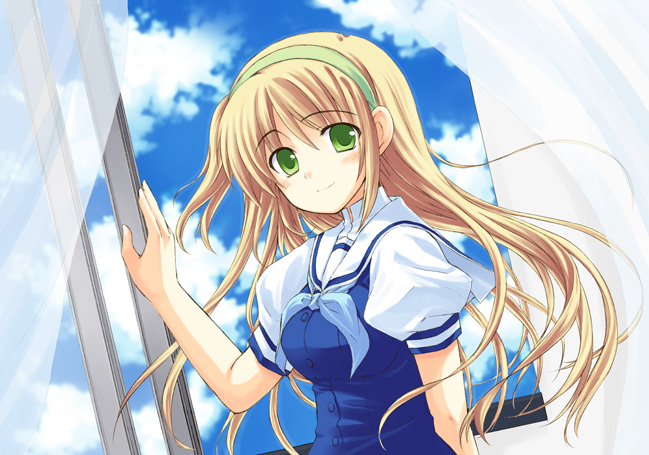 1girl, kurumu, moshimo, moshimo_ashita_ga_hare_naraba, nonosaki_akiho, one_side_up, school_uniform, serafuku