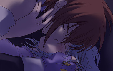 1boy, 1girl, blush, brown_hair, couple, fingerless_gloves, gloves, hetero