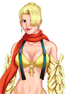 1girl, cosplay, crossover, final_fantasy, final_fantasy_x, final_fantasy_x-2, king_of_fighters, lowres