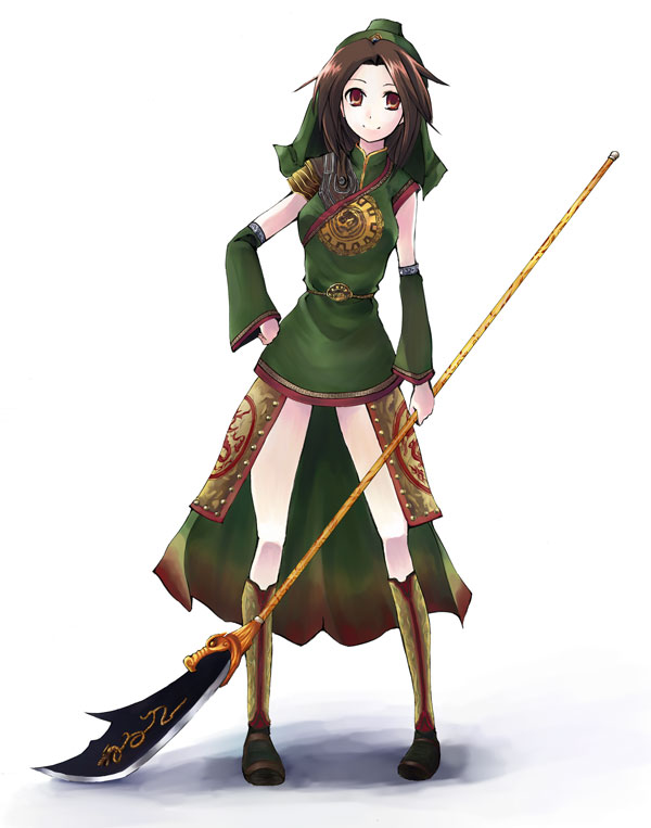 1girl, armor, boots, brown_hair, detached_sleeves, full_body, genderswap, genderswap_(mtf)