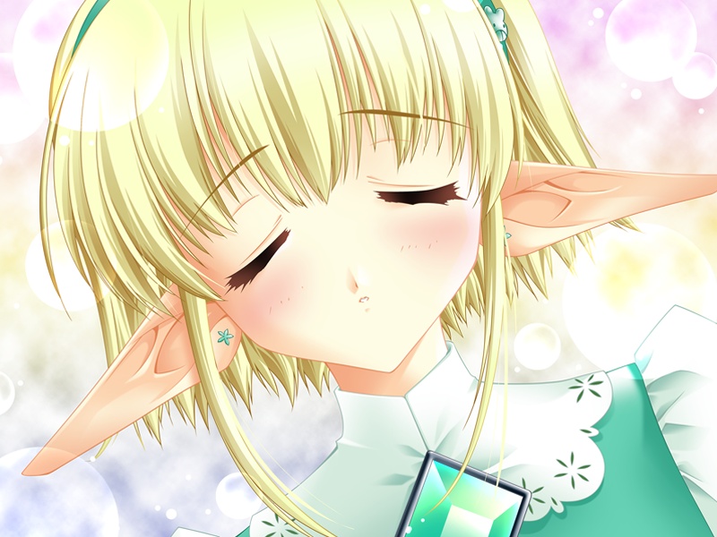 annette, annette_vaslois, blonde_hair, carnelian, closed_eyes, elf, incoming_kiss, kiss
