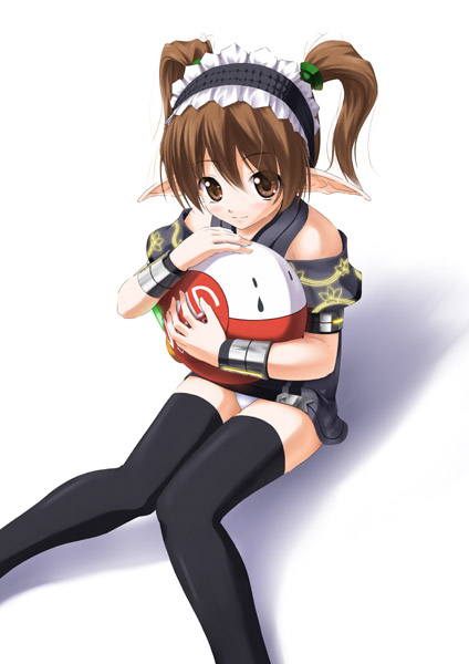 1girl, armband, bare_shoulders, black_legwear, bracelet, brown_eyes, brown_hair, dress