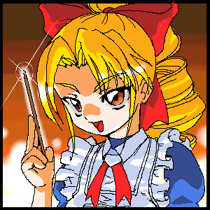 kannazuki_megumi, lowres, muteki_kanban_musume, oekaki, ribbon