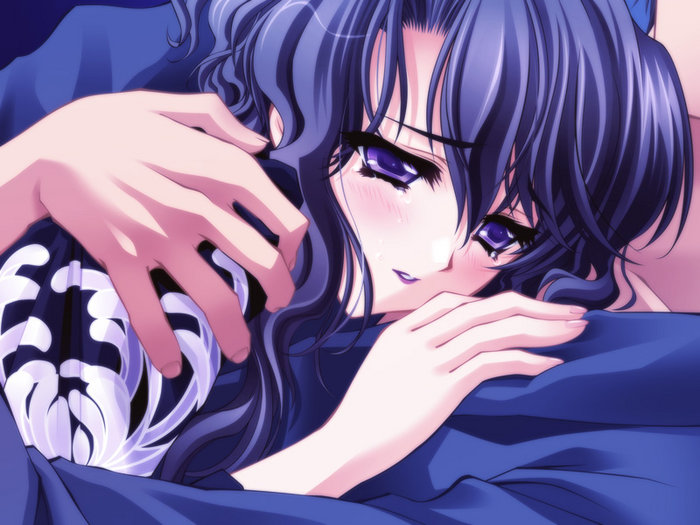 1girl, blue_hair, carnelian, close-up, ena, ena_(quilt), expressionless, face