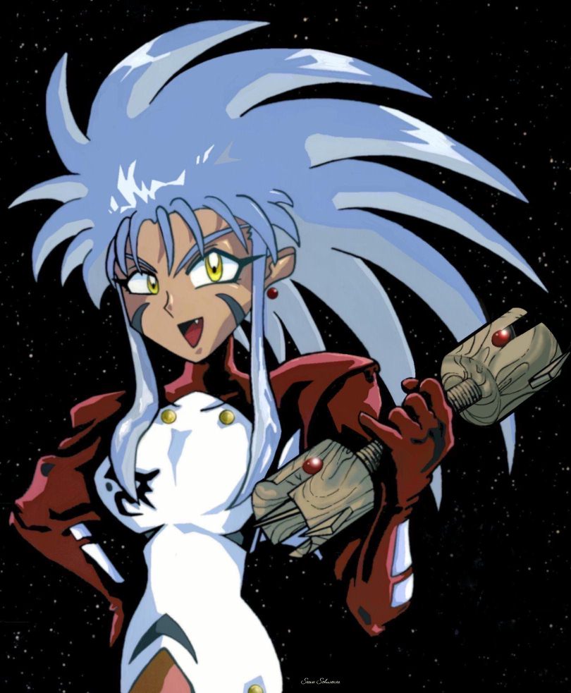 blue_hair, minagi_(tenchi_muyou!), spiky_hair, tenchi_muyou!, yellow_eyes