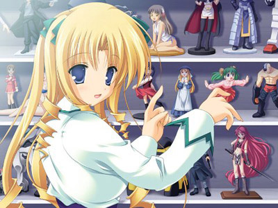 1girl, blonde_hair, blue_eyes, drill_hair, female, figure, game_cg, indoors