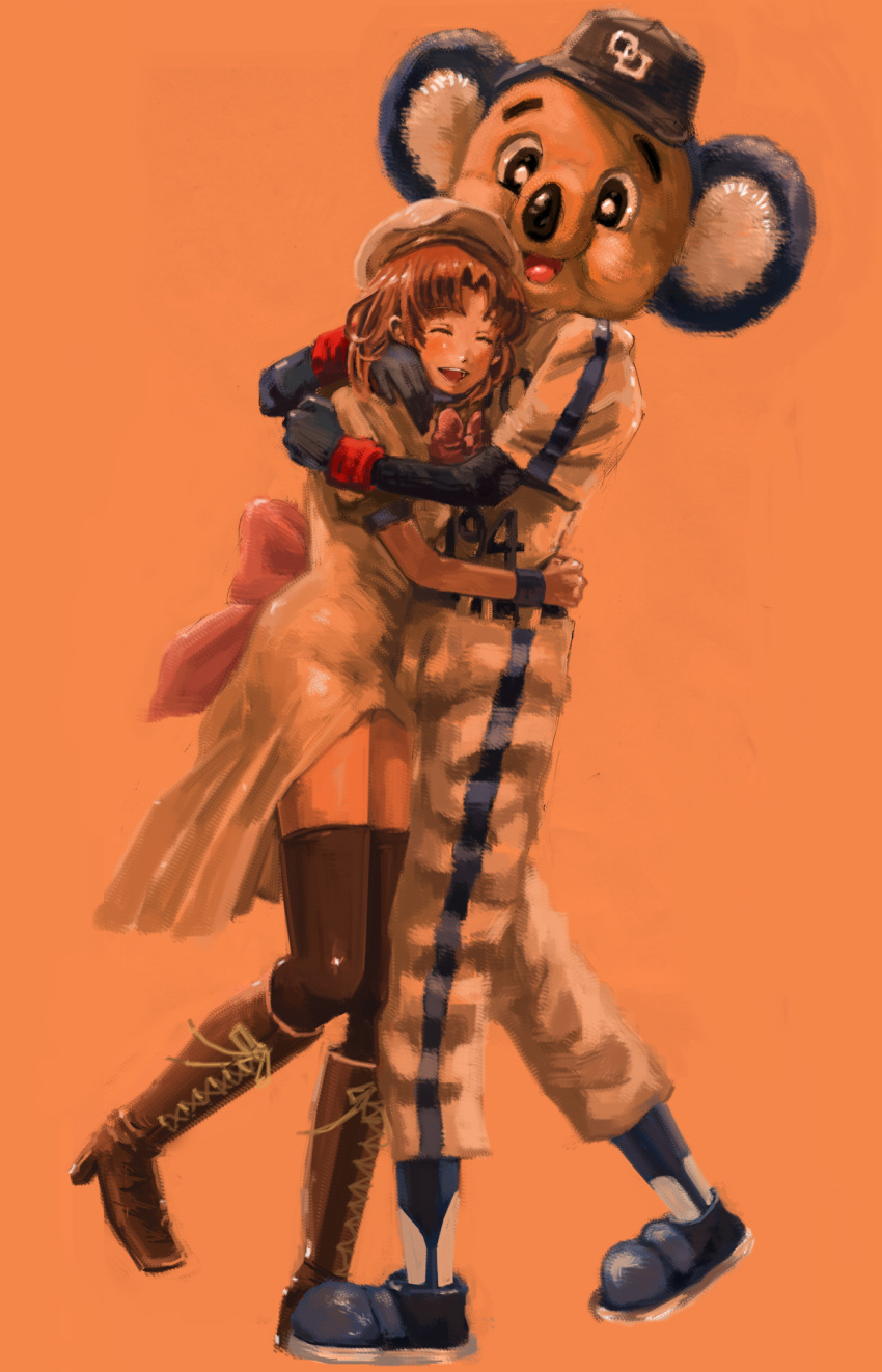 bow, chunichi_dragons, closed_eyes, clothes_writing, doala, dress, hashikurao, hat