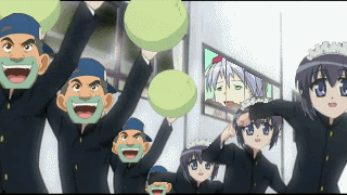 6+boys, 6+girls, animated, animated_gif, cabbage, happiness!, lowres, mia