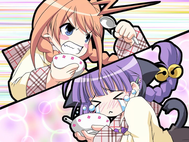 >_<, 1boy, 1girl, :<, ahoge, androgynous, angry, animal_ears
