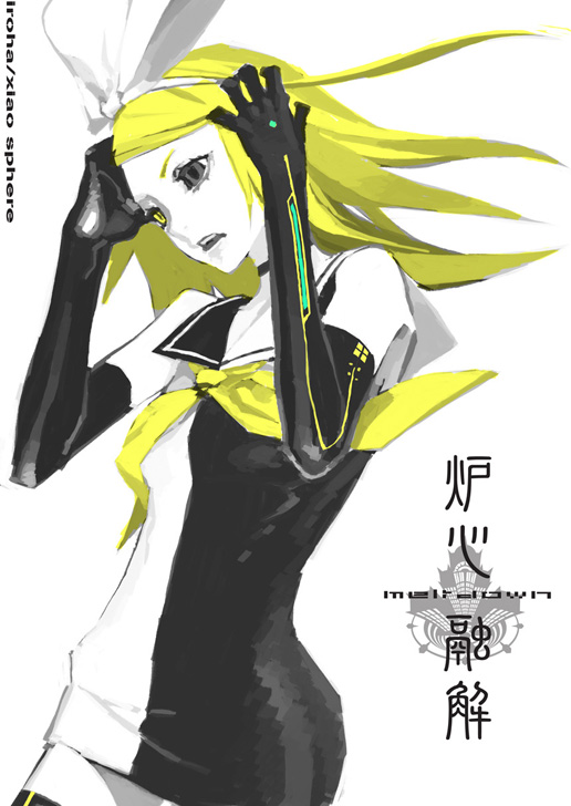 elbow_gloves, gloves, heterochromia, kagamine_rin, kagamine_rin_(meltdown), meltdown_(vocaloid), miwa_shirou, miwa_shirow