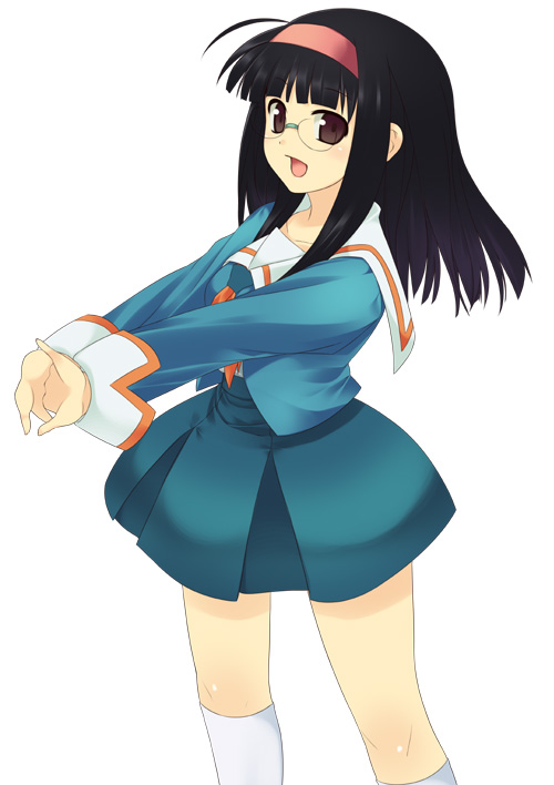 00s, glasses, kujibiki_unbalance, mizuki_makoto, school_uniform, serafuku, yamada_kaoruko