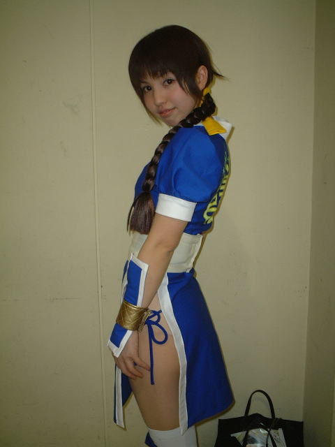 1girl, asian, braid, cosplay, dead_or_alive, kasumi_(doa), kasumi_(doa)_(cosplay), panties