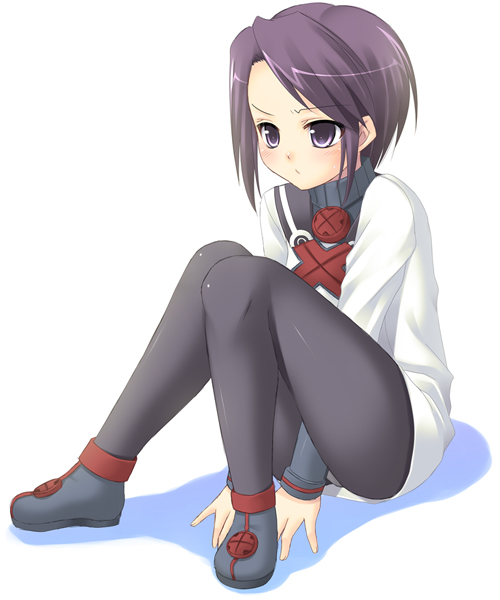 1girl, blush, hazuki_(etcxetc), panties, panties_under_pantyhose, pantyhose, pantyshot, purple_hair